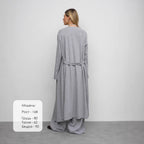 Women's Loose Lace Up Lengthened Cardigan Modal Button Long