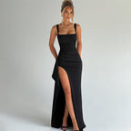 Evening Dress Maxi Summer Strap Backless High Slit