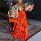 Wear Artificial Silk Pleated Large Sized Skirt