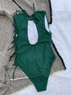 Drawstring Lace One-piece Swimwear