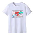Summer Love Letter Graphic Printed round Neck Short Sleeve T-shirt Bottoming Shirt