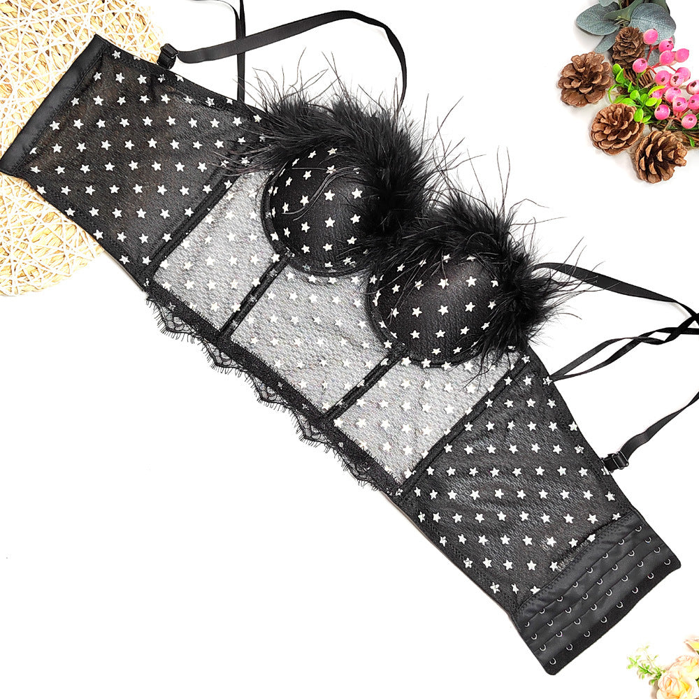 's Vest Feather Corset Waist Short Breathable Strap Body Shaping