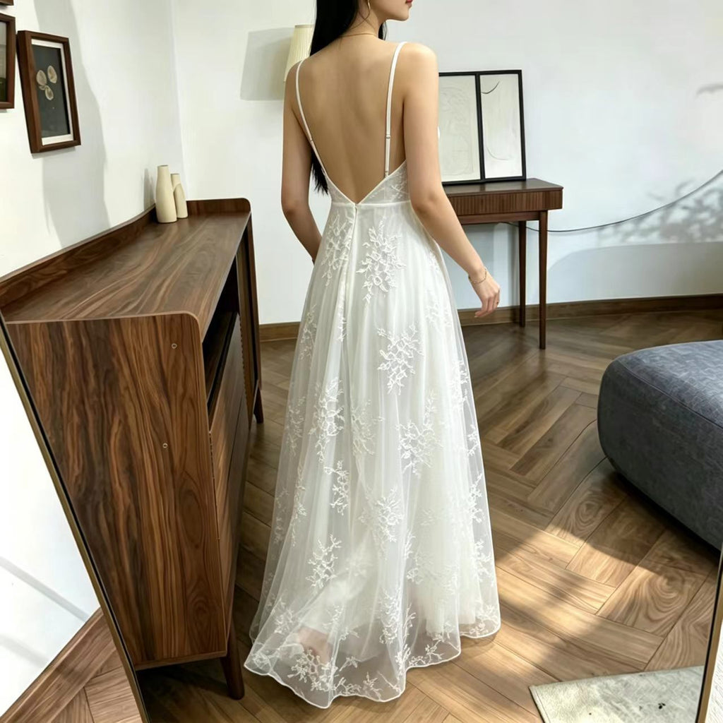 Women's Jacquard Brandy Strap Dress Spring Summer Light Luxury Minority