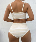 Split Striped One-piece Swimwear