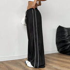 Women's Wide-Leg Contrast Pants