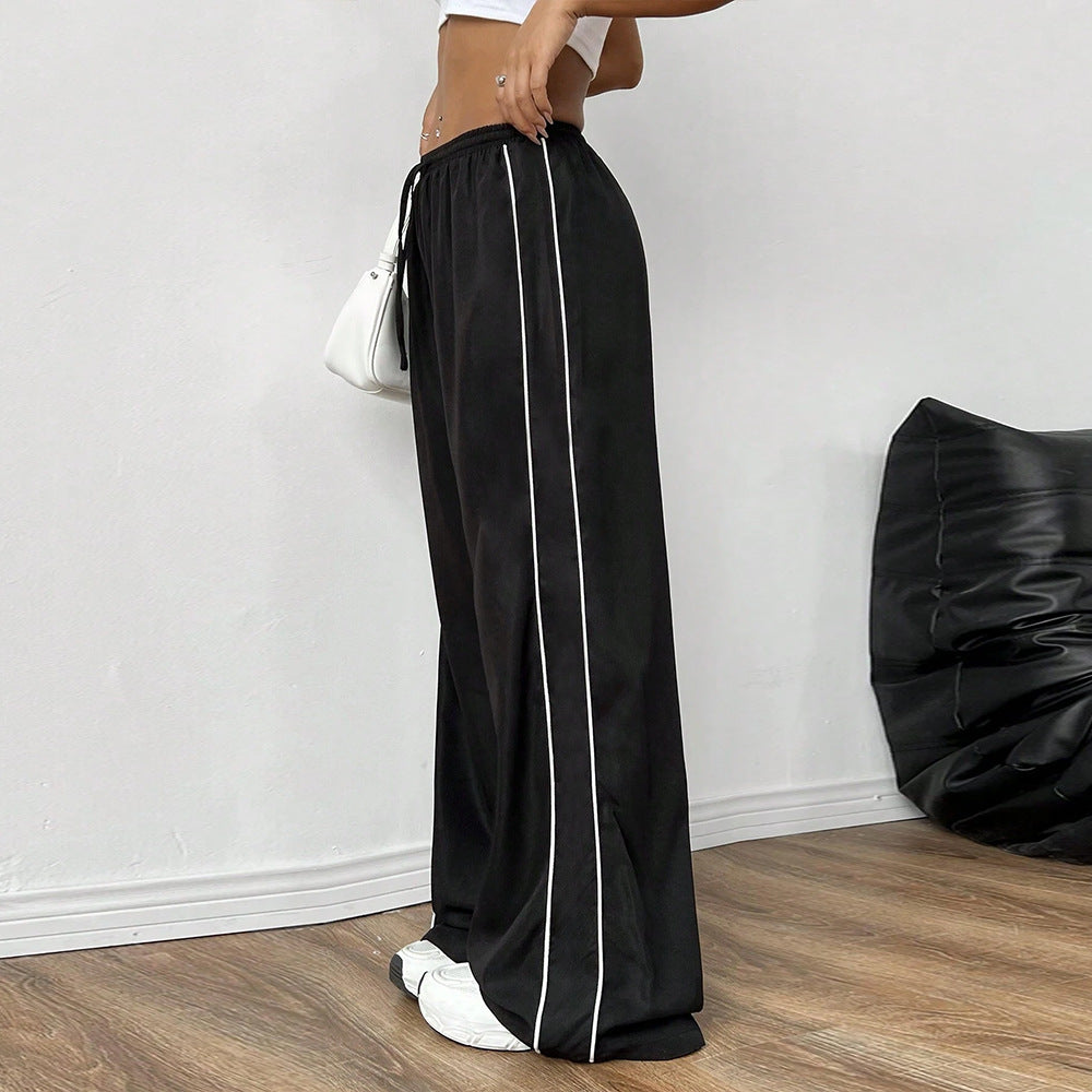 Women's Wide-Leg Contrast Pants
