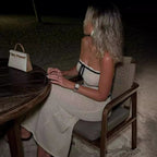Women's Strapless Cotton Tie Sleeveless Maxi Dress