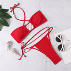 Solid Color Bikini Swimwear