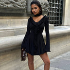 Women's V-Neck Chiffon A-Line Dress