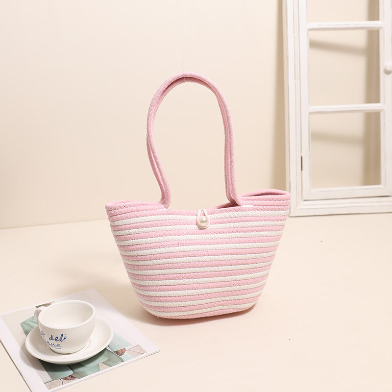 Cotton Thread Pearl Stripe Pink