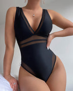 Solid Color One-piece Swimwear