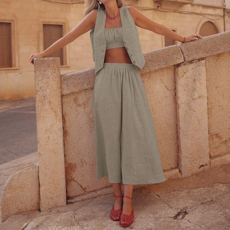 Cotton Vest & Skirt Set