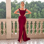 Backless Slit Camisole Maxi Dress