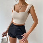 Jacquard Sleeveless Vest Top