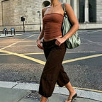Women's High-Waist Wide-Leg Cropped Trousers