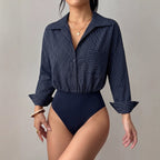 Vertical Stripes One-piece Swimwear
