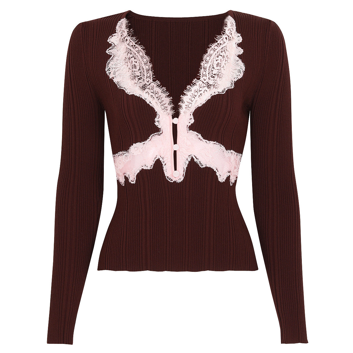Spring Autumn Fashionable Knitted Fabric Long Sleeve Top