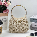 Women's Woven Double-Handle Beach Bag
