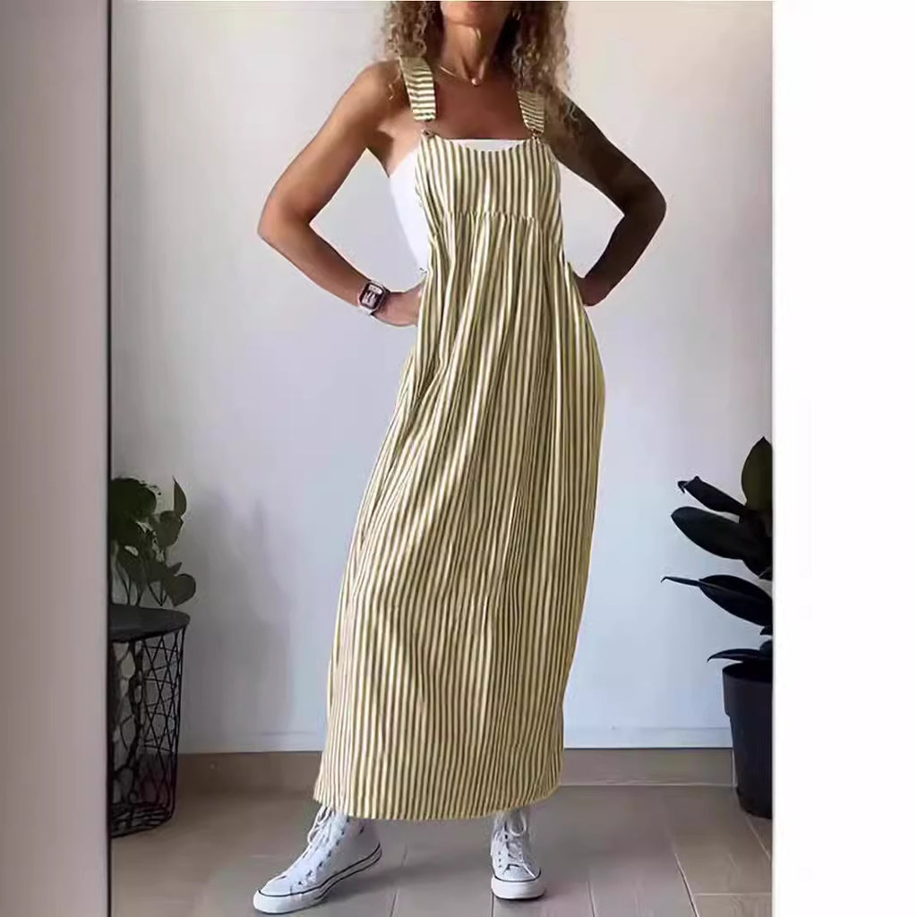 Summer Striped Overall Skirt