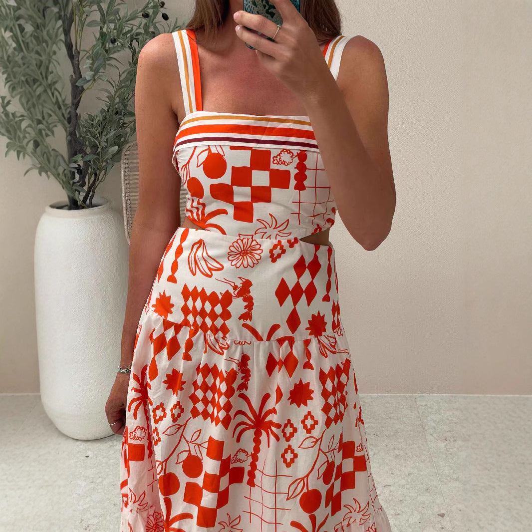Women's Contrast-Color Spaghetti Top