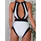 Competitive Black One-piece Swimwear