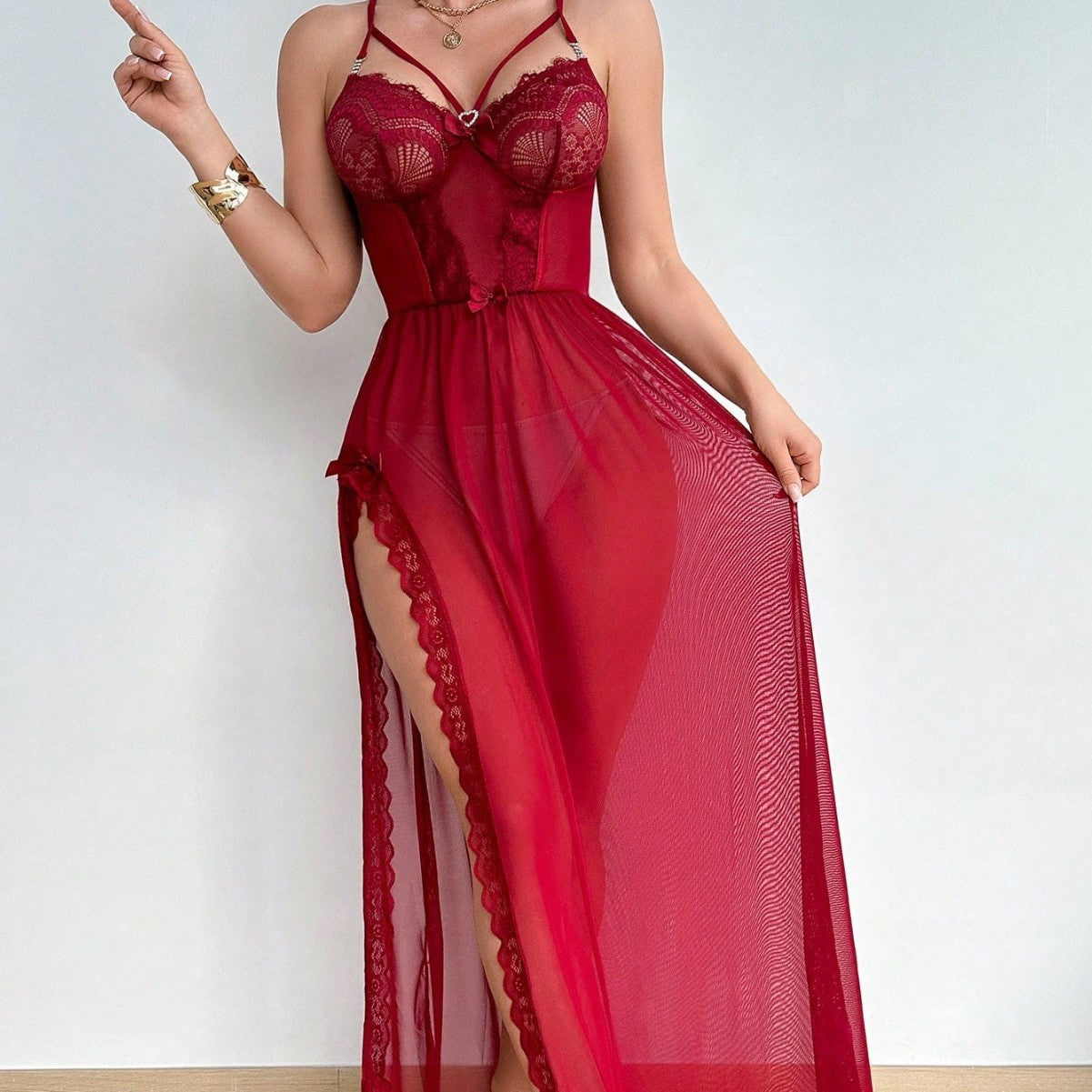 Lace Cutout Pajamas Lingerie