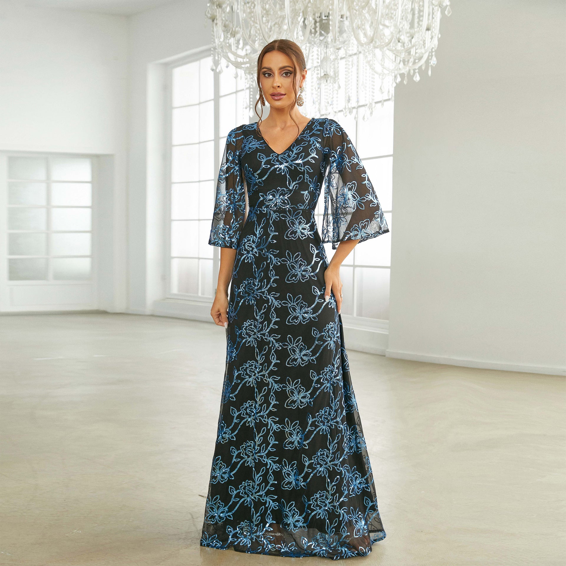 Women's Sequin Long Sleeve Dress