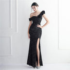 Women's Imitation Handmade Sequin Dinner Slim Fit Fishtail Wedding Gala Cocktail Dress
