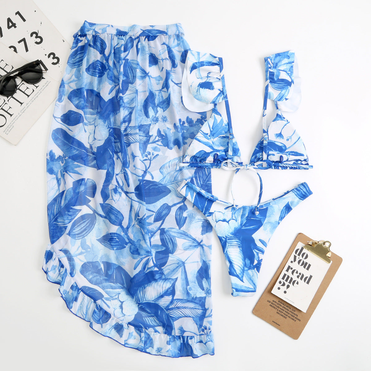 Printed Split One-piece Swimwear