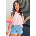 Spring Summer Pullover round Neck Half Sleeve Top Women Casual Loose Slim Fit T shirt Women