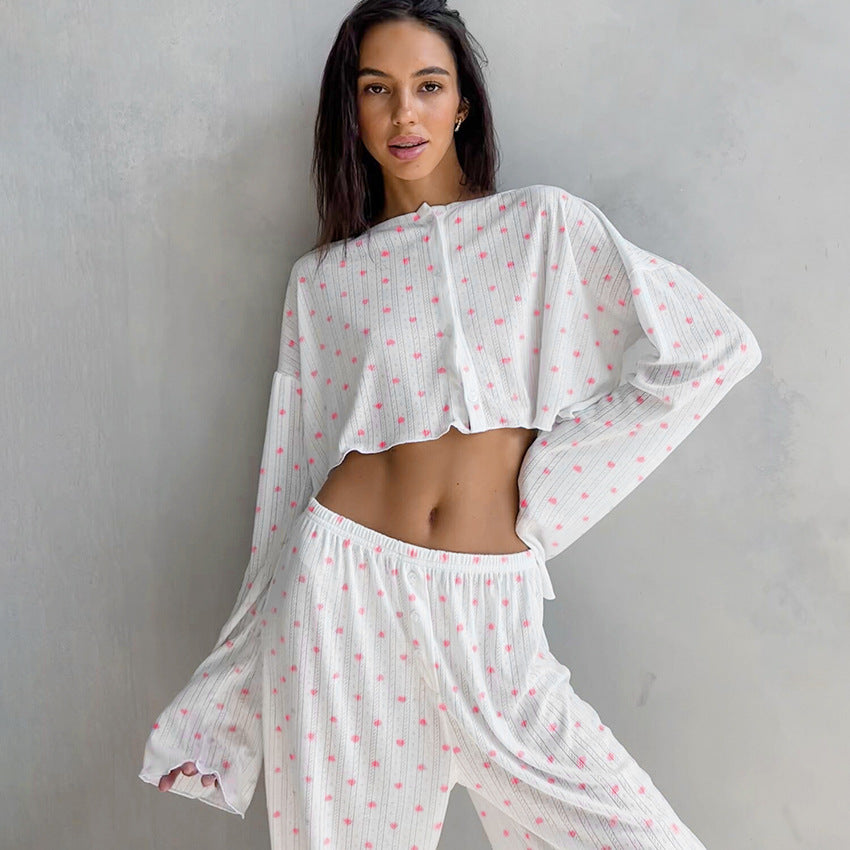 Knitted Heart Pajamas Lingerie