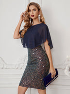 Women's Strap Chiffon Sequ Dress