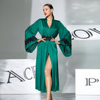 Women's Floral Satin Bell Sleeve Nightgown