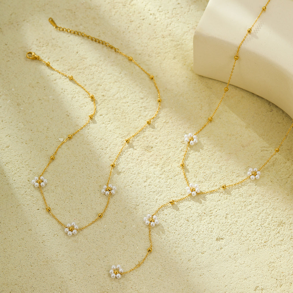 Pearl Floral Tassel Necklace