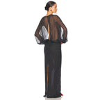 Women's Solid Color Fall Long Sleeve French Polka Dot Chiffon Dress