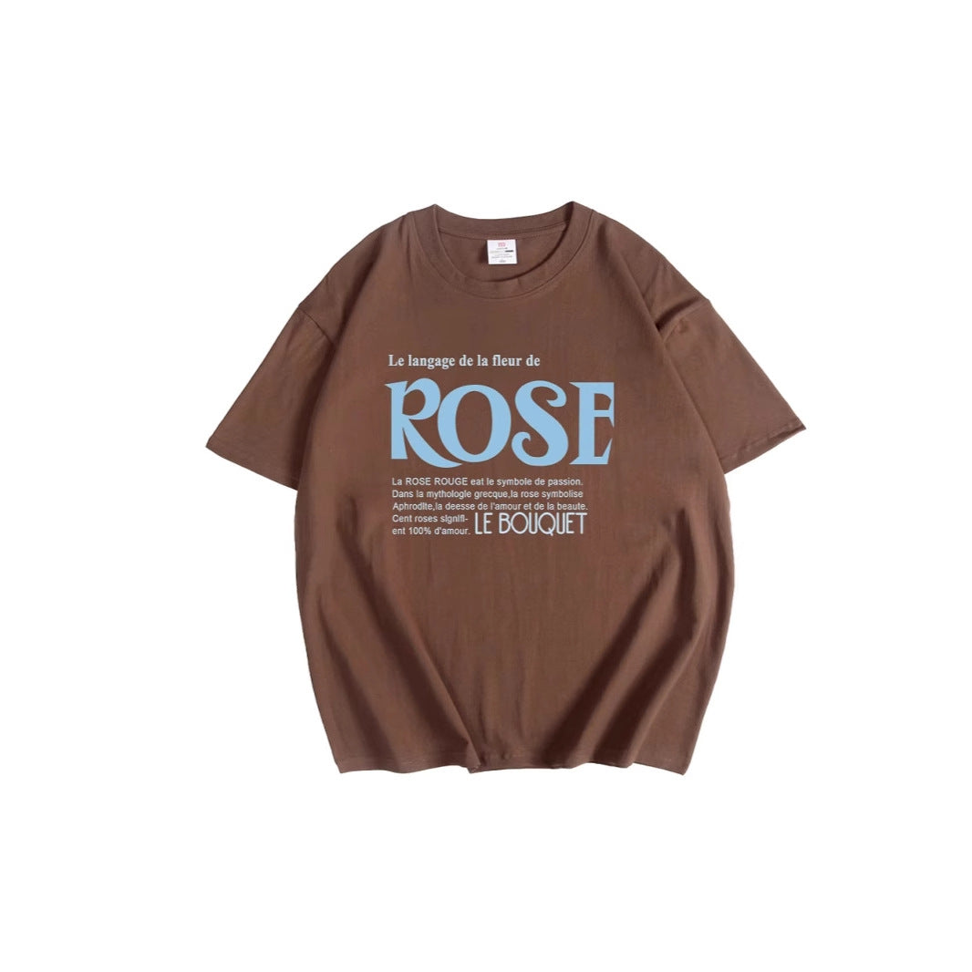 Women's Simple Letter Graphic Print T Shirt Women Summer Loose Round Neck Cotton Short Sleeve Top