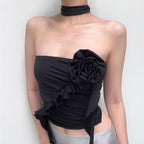 Women's Off-Shoulder Ruched Floral Crop Top