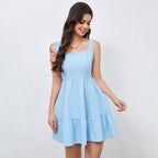 Women's Square-Neck Sleeveless A-Line Mini Dress