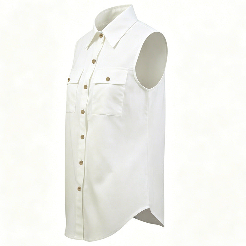 French Casual Cotton Linen SL Shirt Women Summer Collared