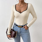 Striped Contrast Long Sleeve Jumpsuit for Women