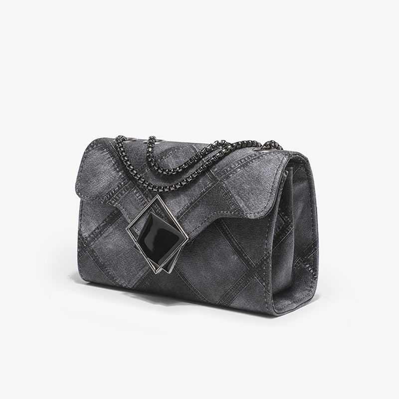 Gradient Rhombus Embossed Chain Bag