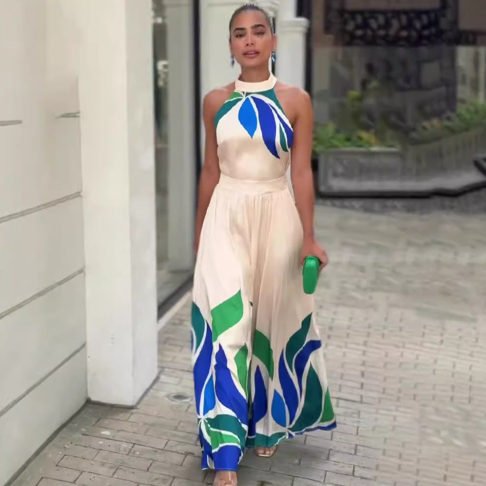 Printed Flared-Shorts Jumpsuit