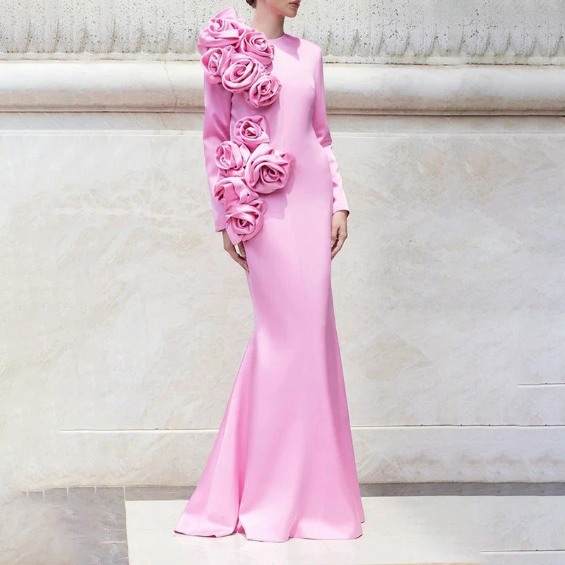 Women's Floral 3D-Flower Slim Dress