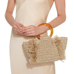 Women's Ring Hand Carrying Straw Bag Tassel Straw Bag Woven Bag Vacation Beach Bag Women Bag