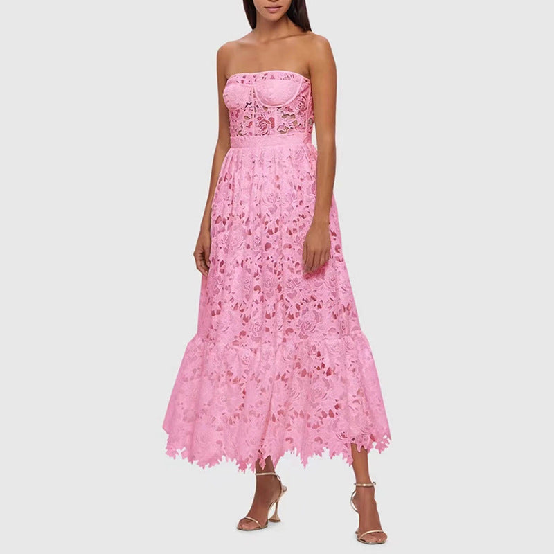 Women’s Embroidered Strapless Maxi Dress