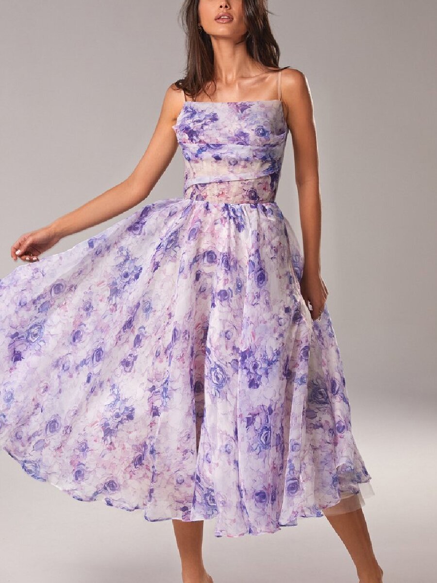Women's Printed Strapless Maxi Dress