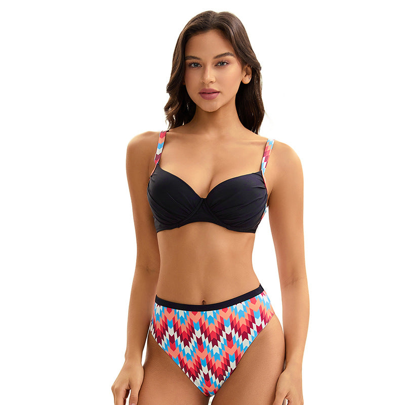 Color Matching Bikini Swimwear