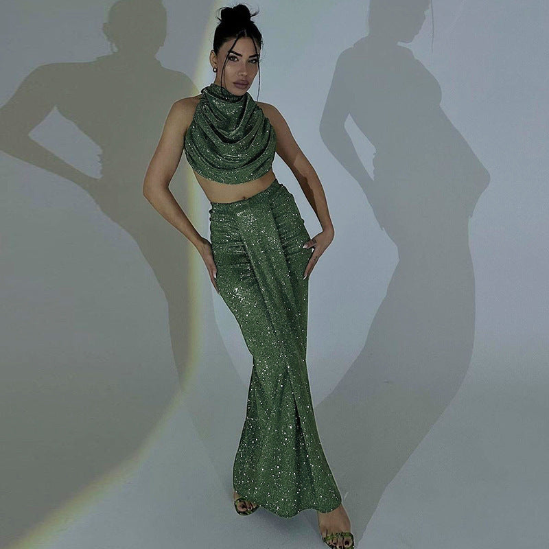 Women's High-Waisted Two-Piece Dress Set