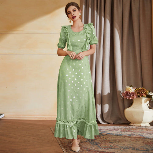 Lotus Edge Large Polka Dot Loose High Waist Fresh Elegant