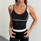 Sporty Simplicity Splicing Package Side Camisole Sexy